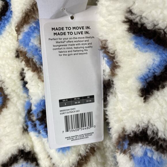 MARIKA Sweater Women S Aztec Geo Print Sherpa Fleece 1/4 Zip Pullover Active NWT - Picture 3 of 9